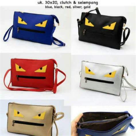 jual fendi monster clutch